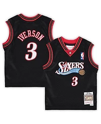Infant Boys and Girls Mitchell & Ness Allen Iverson Black Philadelphia 76ers 2000/01 Hardwood Classics Retired Player Jersey