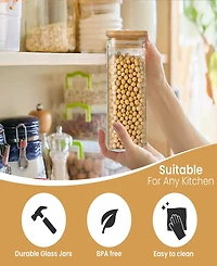 Berkware Mini Glass Jar Set and Air Tight Sealable Containers for Kitchen and Pantry Organization, for Coffee Tea Sugar and Candy, 12 Piece