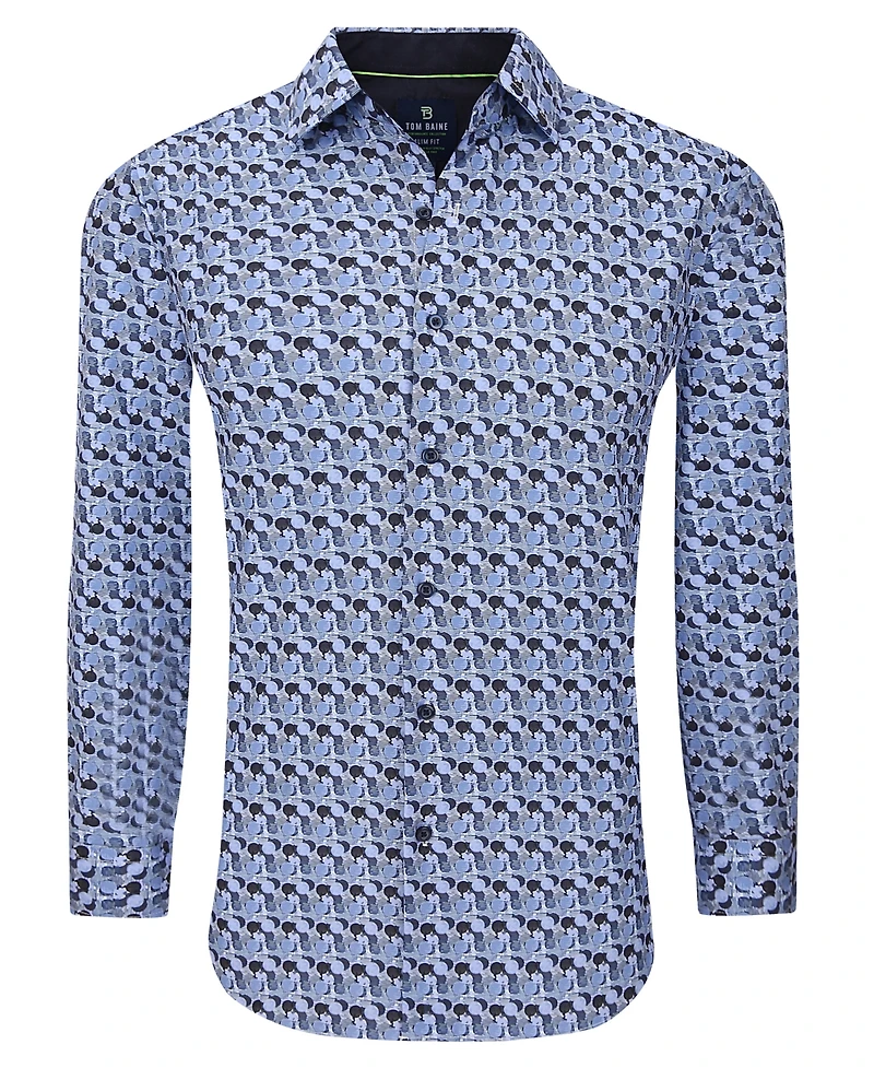 Tom Baine Men's Slim Fit Performance Long Sleeve Button Down Dress Shirt