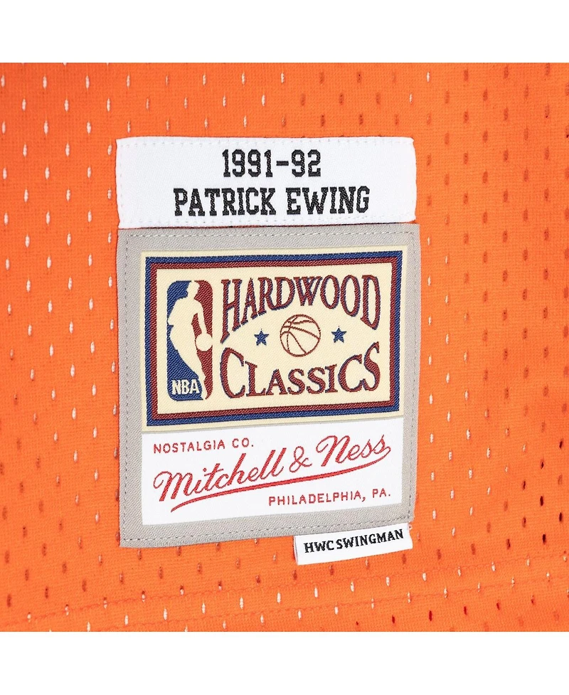 Men's Mitchell & Ness Patrick Ewing Blue, Orange New York Knicks Hardwood Classics 1991-92 Split Swingman Jersey
