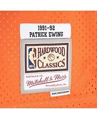 Men's Mitchell & Ness Patrick Ewing Blue, Orange New York Knicks Hardwood Classics 1991-92 Split Swingman Jersey