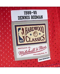 Men's Mitchell & Ness Dennis Rodman Blue, Red Detroit Pistons Hardwood Classics 1988-89 Split Swingman Jersey