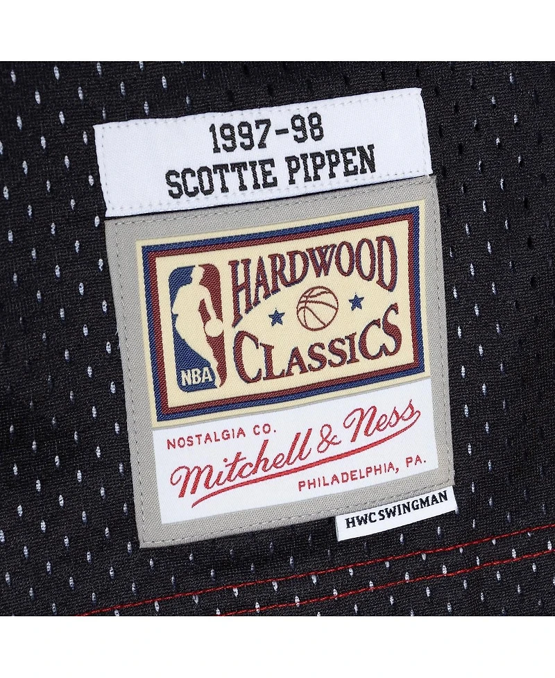 Men's Mitchell & Ness Scottie Pippen Red, Black Chicago Bulls Hardwood Classics 1997-98 Split Swingman Jersey