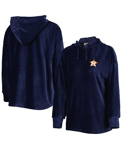 Women's Touch Navy Houston Astros End Line Pullover Hoodie