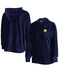 Women's Touch Navy Houston Astros End Line Pullover Hoodie