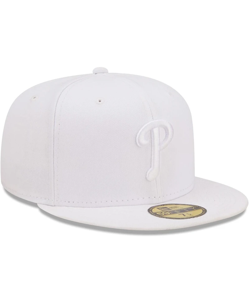 Men's New Era Philadelphia Phillies White on White 59FIFTY Fitted Hat