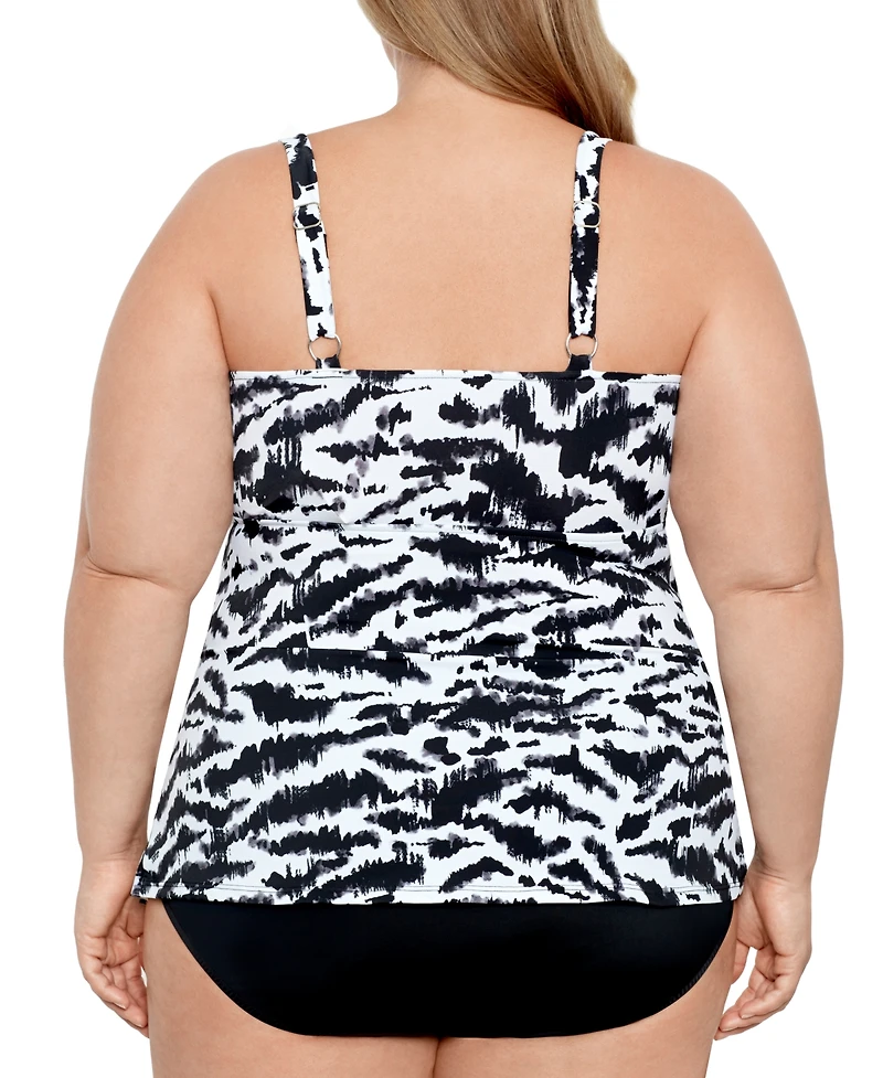 Swim Solutions Plus Tummy Control Triple Tier Fauxkini, Created For Macy's