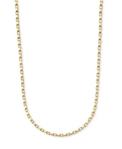 Elongated Box Link Chain Necklace 3mm Collection In 14k Gold