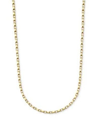 Elongated Box Link Chain Necklace 3mm Collection In 14k Gold
