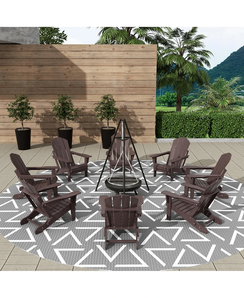 WestinTrends All-Weather Contoured Outdoor Poly Folding Adirondack Chair (Set of 8)