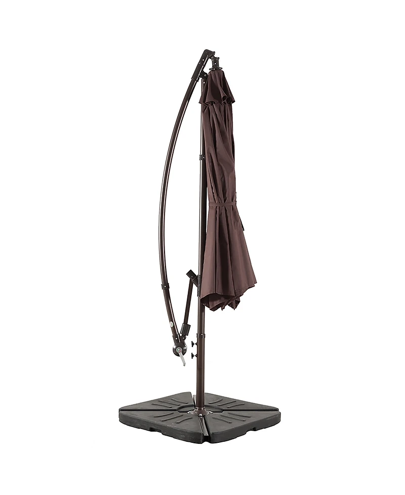 Westintrends 10 ft Outdoor Patio Cantilever Umbrella with Weight Base