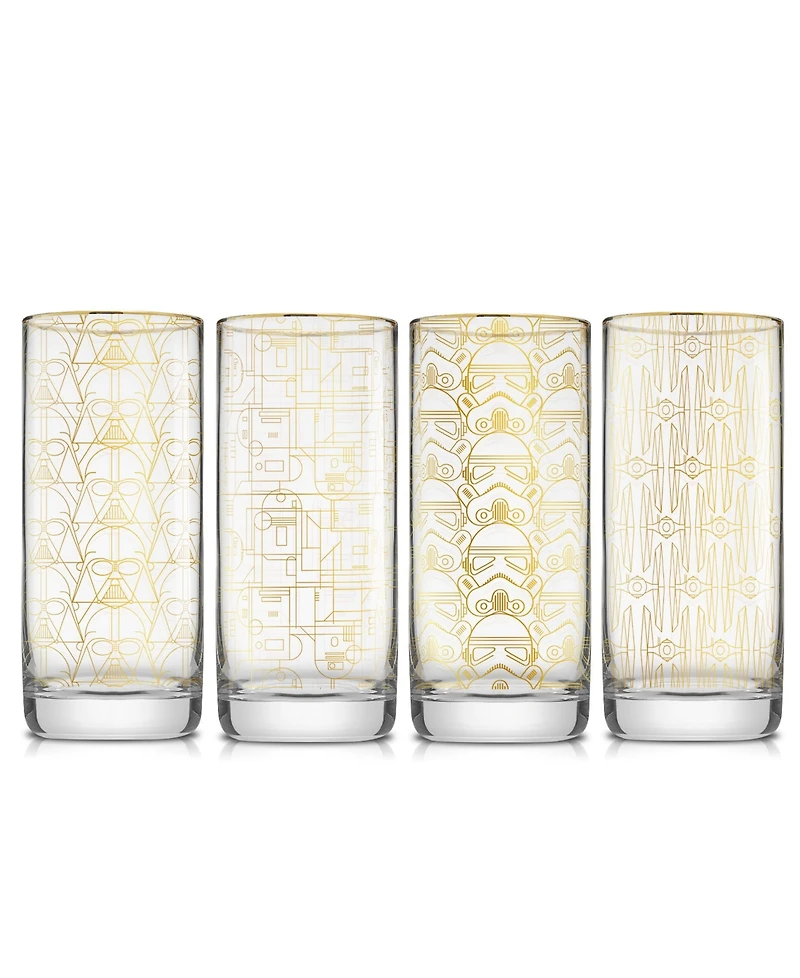 JoyJolt Star Wars Limited Edition Deco Collection Tall Glasses, Set of 4
