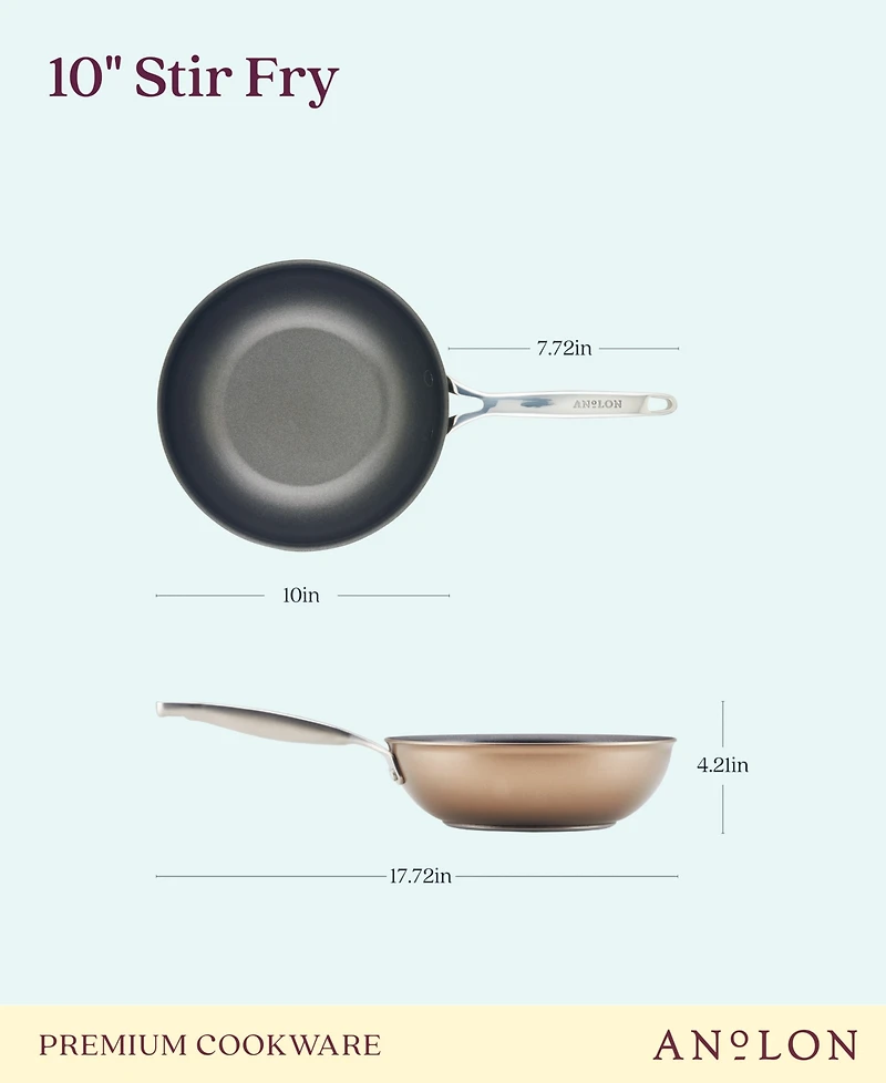 Anolon Ascend Hard Anodized Aluminum Non-Stick 10" Stir Fry Pan