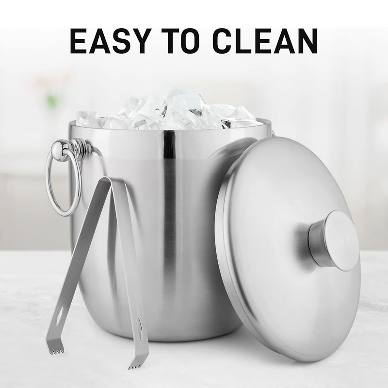 Premium Stainless Steel Double Wall Insulated Ice Bucket Kit