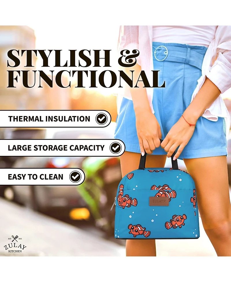 Insulated Tote Lunch Bag With Soft Padded Handles