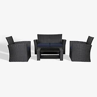 WestinTrends 4-Piece Modern Patio Conversation Sofa Set with Cushions