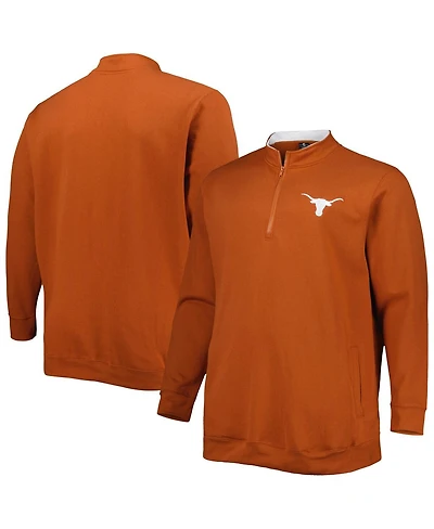 Men's Colosseum Texas Orange Longhorns Big and Tall Tortugas Logo Quarter-Zip Sweatshirt