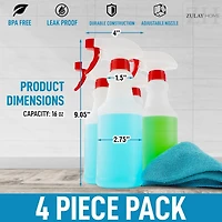 Zulay Kitchen 4 Pc. Cleaning Spray Bottles With Adjustable Nozzle & Spring Loaded Trigger