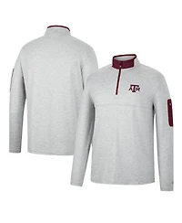 Men's Colosseum Heathered Gray, Maroon Texas A&M Aggies Country Club Windshirt Quarter-Zip Jacket