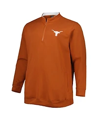 Men's Colosseum Texas Orange Longhorns Big and Tall Tortugas Logo Quarter-Zip Sweatshirt