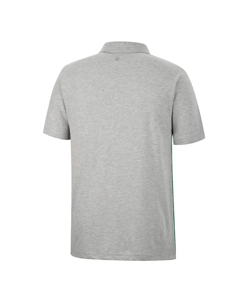Men's Colosseum Green, Heathered Gray Colorado State Rams Caddie Polo Shirt
