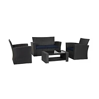 WestinTrends 4-Piece Modern Patio Conversation Sofa Set with Cushions