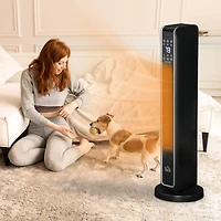 Homcom Oscillating Ceramic Space Heater w/ Remote Control,