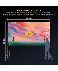 Kodak 120" Dual Portable Projector Screen with Stand and Carry Case