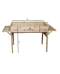 Master Gardner Company Master Gardner Raised Bed Garden Table, Light Brown Wood, 3 x 4 ft