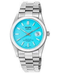Gevril Men's West Village Swiss Automatic Silver-Tone Stainless Steel Bracelet Watch 40mm