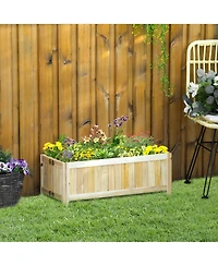 28''x12'' Foldable Raised Garden Bed Wood Planter Flower Planting Box