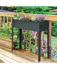 40"x12" Raised Elevated Garden Flower Bed Plant Vegetable Planter Grey