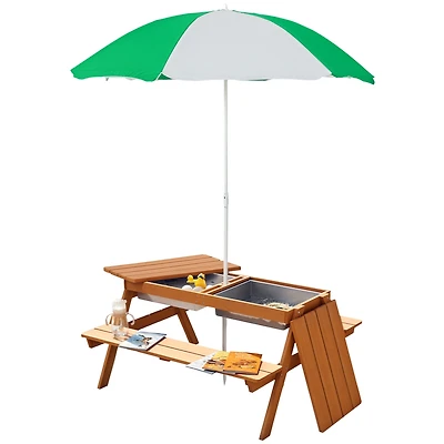 Outsunny Kids Picnic Table, and Water Table, Kids Outdoor Furniture