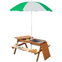 Outsunny Kids Picnic Table, and Water Table, Kids Outdoor Furniture