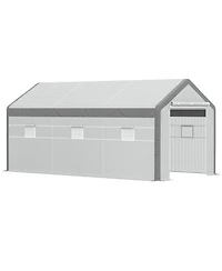 Outsunny Walk-in house with Windows Roll Up Door 20' x 10' x 9',