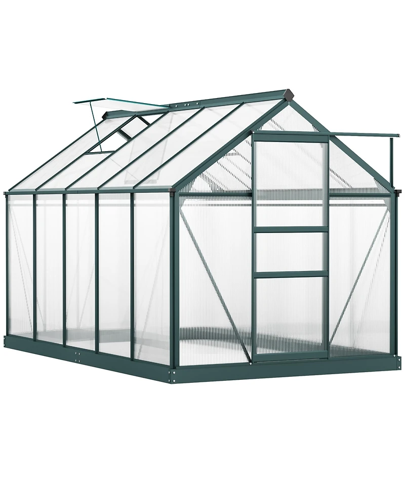 Outsunny 6' x 10' x 7' Large Polycarbonate Walk-in house,