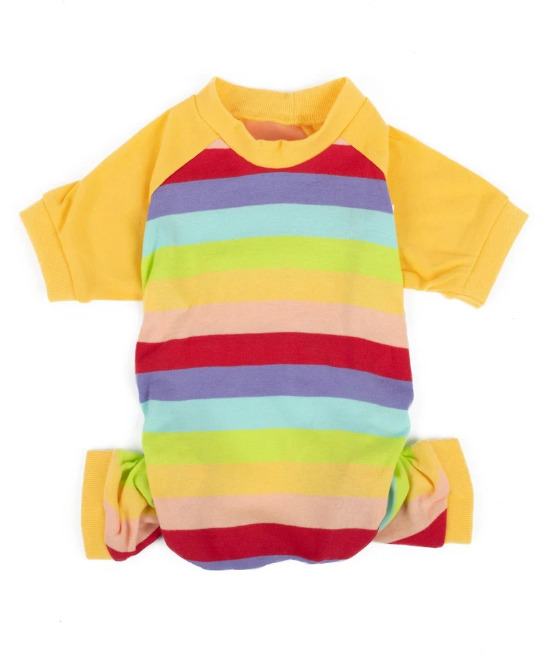 Leveret Dog Cotton Pajama Striped Colorful Girls