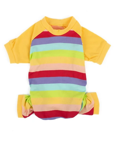 Leveret Dog Cotton Pajama Striped Colorful Girls