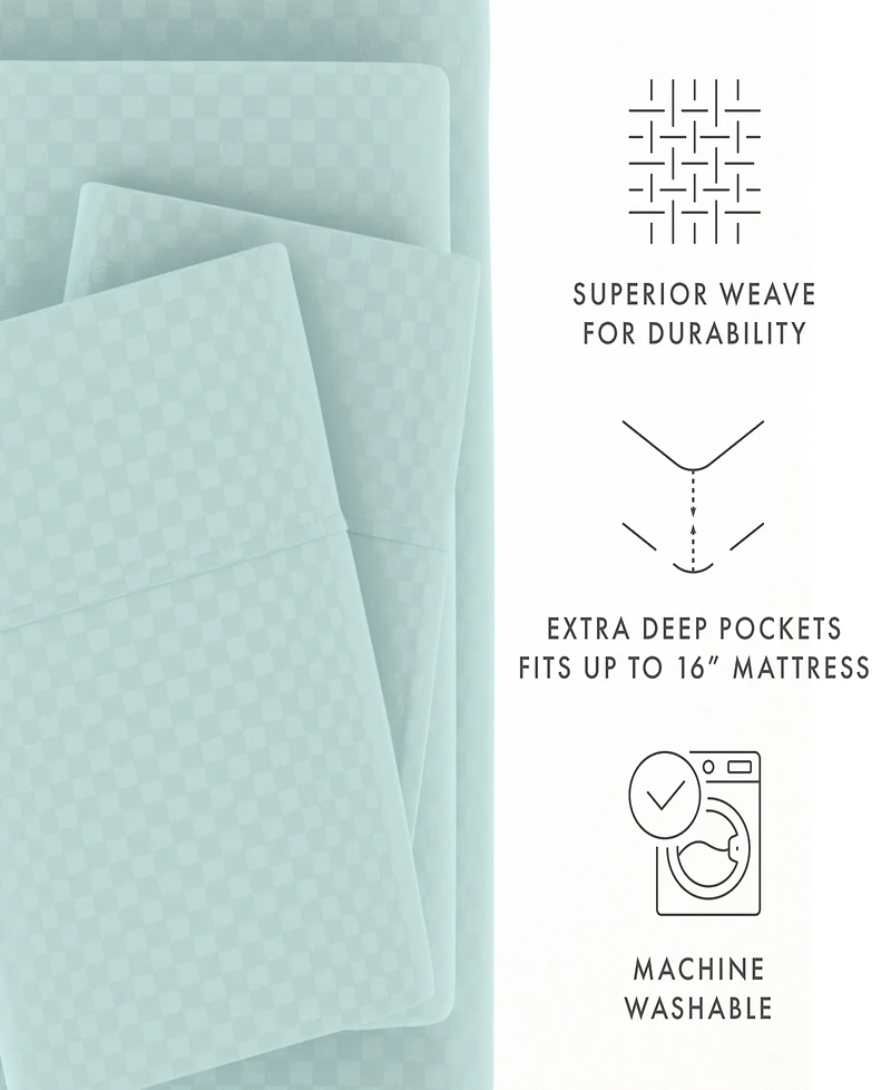 ienjoy Home Expressed Embossed Checkered 4-Pc. Sheet Set, California King