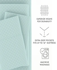 ienjoy Home Expressed Embossed Checkered 4-Pc. Sheet Set, California King