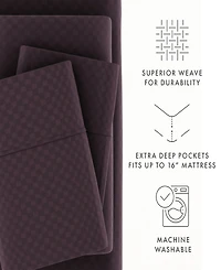 ienjoy Home Expressed In Embossed Checkered 4-Pc. Sheet Set, California King