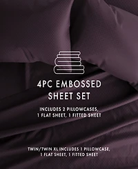 ienjoy Home Expressed In Embossed Checkered 4-Pc. Sheet Set, California King