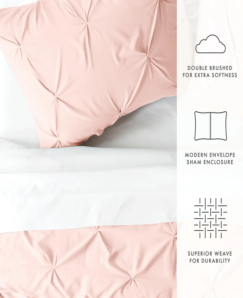 ienjoy Home Ultra Soft 3-Pc. Pinch Pleat Duvet Cover Set, King/California King