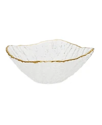 Classic Touch Crushed Glass Square Dessert Bowl with Rim, Set of 4