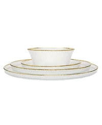 Classic Touch Pebbled Glass Bowl Raised Rim with Border