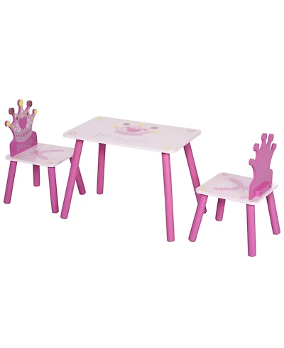Qaba 3 Piece Kids Table and Chair Set,