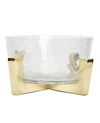 Classic Touch Hammered Glass Bowl on Block Base