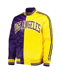 Men's Starter Purple, Gold Los Angeles Lakers Fast Break Satin Full-Snap Jacket