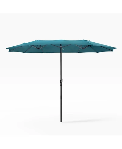 WestinTrends 15 Ft Double Sided Outdoor Twin Market Umbrella