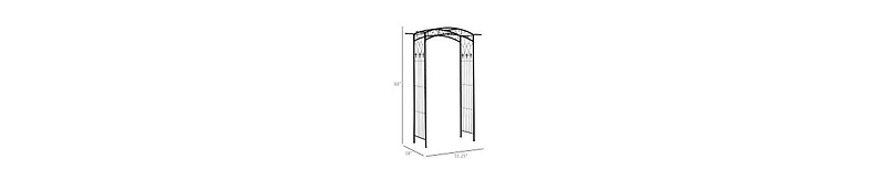 Outsunny 83" Decorative Metal Garden Arch Arbor for Backyard Wedding Decor